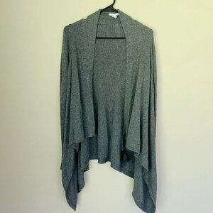 H&M Grey Open Front Waterfall Wool Blend Cardigan SZ S